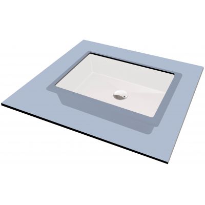 Umywalka 50x35 cm prostokątna wpuszczana-podblatowa biała CQRAU5U Deante Correo