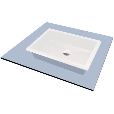 Umywalka 50x35 cm prostokątna wpuszczana-podblatowa biała CQRAU5U Deante Correo