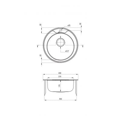Zlewozmywak stalowy 48x48 cm ZHC0813 Deante Twist