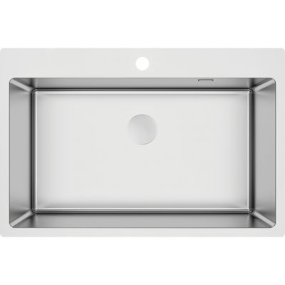 Zlewozmywak stalowy z syfonem 76x50.5 cm stal ZPO010C Deante Olfato