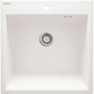Zlewozmywak granitowy 61x60 cm biały ZQEA10K Deante Eridan