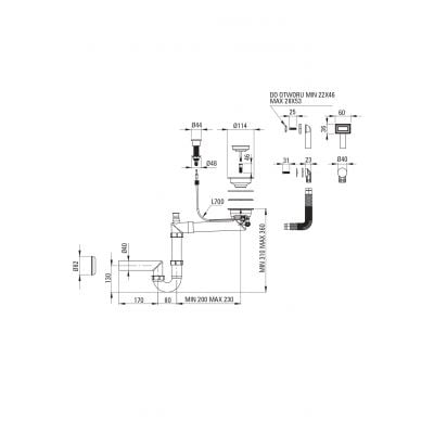 Zlewozmywak granitowy 70x52 cm czarny ZQEN103 Deante Eridan