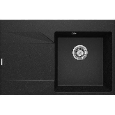 Zlewozmywak granitowy 76x50 cm szary/grafitowy/onyx ZQJ211L Deante Evora