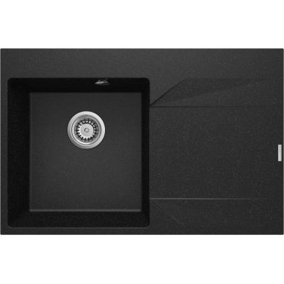 Zlewozmywak granitowy 76x50 cm szary/grafitowy/onyx ZQJ211P Deante Evora