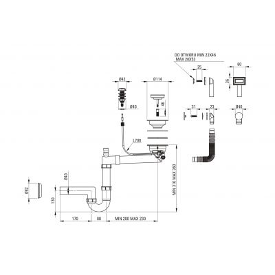 Zlewozmywak granitowy 59x44 cm czarny ZQJN11A Deante Evora