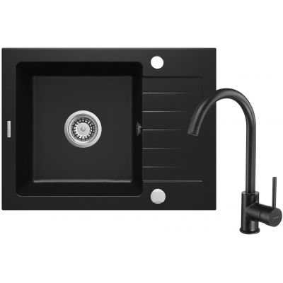Zlewozmywak z baterią czarny/czarny ZQZAN11A Deante Zorba