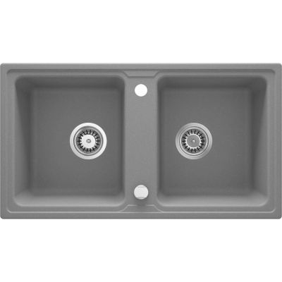 Zlewozmywak granitowy 78x43.5 cm szary/grafitowy/onyx ZQZS203 Deante Zorba