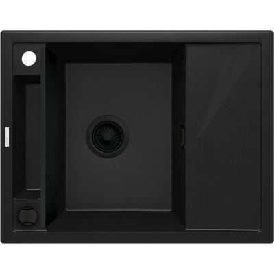 Zlewozmywak granitowy 64x50 cm czarny ZRMN11A Deante Magnetic