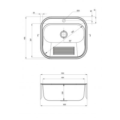 Komora gospodarcza 55x49.5 cm stalowa ZYK010B Deante