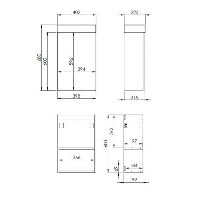 Umywalka z szafką 40.2 cm antracyt RE166042006610 Elita Young Basic