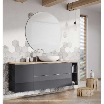 Szafka 100x44.9x63.5 cm podumywalkowa wisząca antracyt RE011000026610 Elita Look