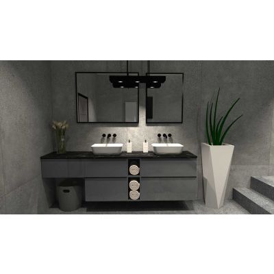 Szafka 80x44.9x63.5 cm podumywalkowa wisząca antracyt RE080801026610 Elita Look