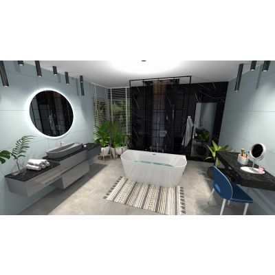 Szafka 80x44.9x63.5 cm podumywalkowa wisząca antracyt RE080801026610 Elita Look