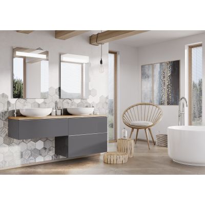 Szafka 80x44.9x63.5 cm podumywalkowa wisząca antracyt RE080801026610 Elita Look