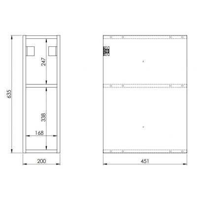 Szafka 20x45.1x63.5 cm boczna wisząca antracyt RE110200026610 Elita Look