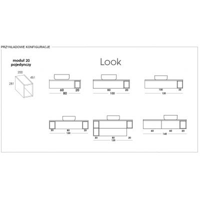 Szafka 20x45.1x28.1 cm boczna wisząca dąb RE110201027050 Elita Look