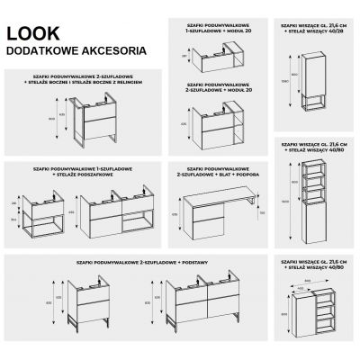 Szafka 80x44.9x28.1 cm podumywalkowa wisząca dąb RE010803027050 Elita Look
