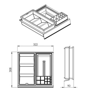 Organizer szuflady RE190351016010 Elita