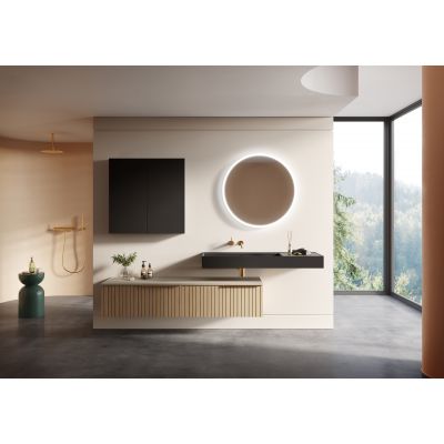 Szafka 50x12.6x80 cm boczna wisząca czarna RE140500067160 Elita For All
