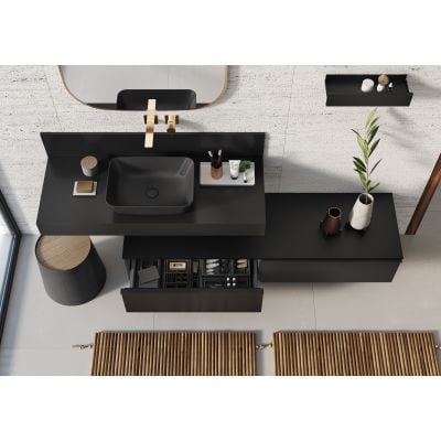 Szafka 60x44.9x28.1 cm podumywalkowa wisząca czarna RE080603027160 Elita Look