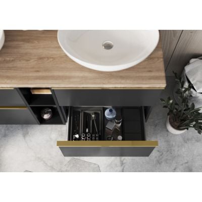 Szafka 60x44.9x63.5 cm podumywalkowa wisząca czarna RE080601027160 Elita Look