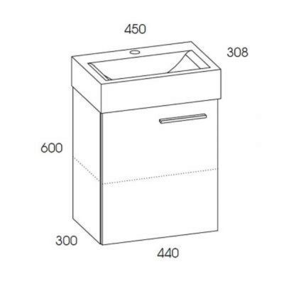 Umywalka z szafką 45 cm dąb RE020451157050 Elita Tiny