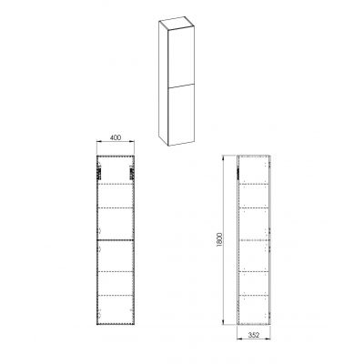 Szafka 40x35.2x180 cm boczna wisząca biała RE030400165290 Elita For All
