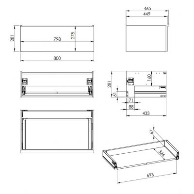 Szafka 80x44.9x28.1 cm podumywalkowa wisząca zielona RE080803027010 Elita Look