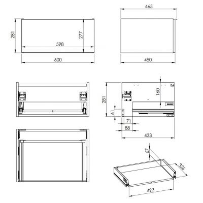 Szafka 60x44.9x28.1 cm podumywalkowa wisząca beżowa RE080603027020 Elita Look