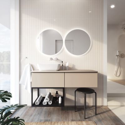 Szafka 60x44.9x28.1 cm podumywalkowa wisząca beżowa RE080603027020 Elita Look