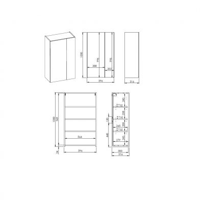 Szafka 59.6x31.6x100 cm boczna wisząca niebieska RE140600067030 Elita For All