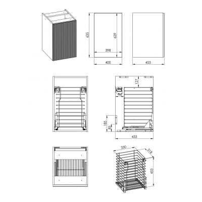 Szafka 40x45.3x63.5 cm boczna wisząca zielona RE080402047010 Elita Soho