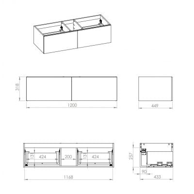 Szafka 120x44.9x31.8 cm podumywalkowa wisząca beżowa RE081204027020 Elita Look Slim