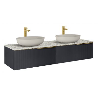 Szafka 160x45.3x31.8 cm podumywalkowa wisząca czarna RE081604047160 Elita Soho Slim