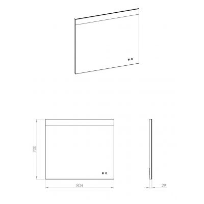 Lustro 80.4x70 cm prostokątne z oświetleniem z matą grzewczą RE060800120010 Elita Eva