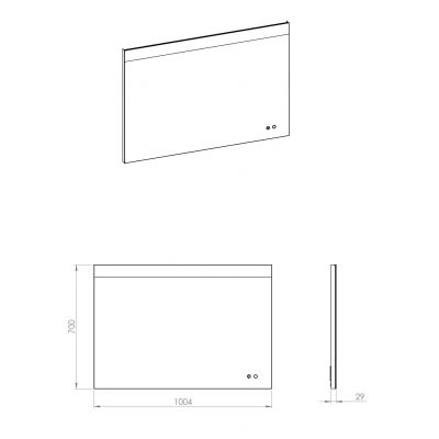 Lustro 100.4x70 cm prostokątne z oświetleniem z matą grzewczą RE061000120010 Elita Eva