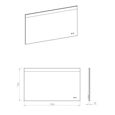 Lustro 120.4x70 cm prostokątne z oświetleniem z matą grzewczą RE061200120010 Elita Eva