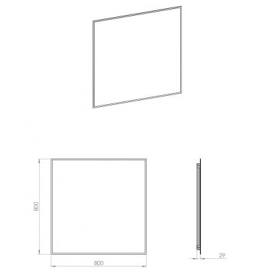 Lustro 80x80 cm kwadratowe z oświetleniem czarny RE060803010560 Elita Sharon Square