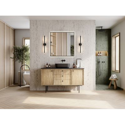 Lustro 80x80 cm kwadratowe z oświetleniem czarny RE060803010560 Elita Sharon Square