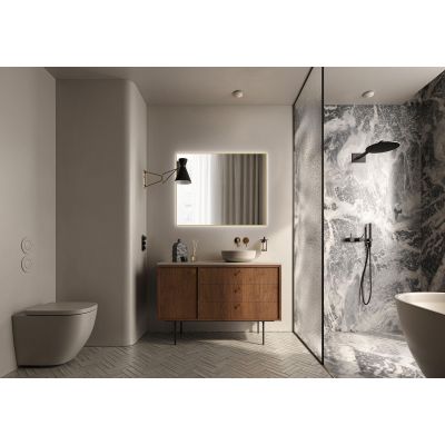 Lustro 100x80 cm prostokątne z oświetleniem złoty RE061003015570 Elita Sharon Square