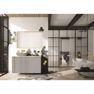 Lustro 120x80 cm prostokątne z oświetleniem złoty RE061203015570 Elita Sharon Square