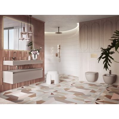 Lustro 120x80 cm prostokątne z oświetleniem złoty RE061203015570 Elita Sharon Square