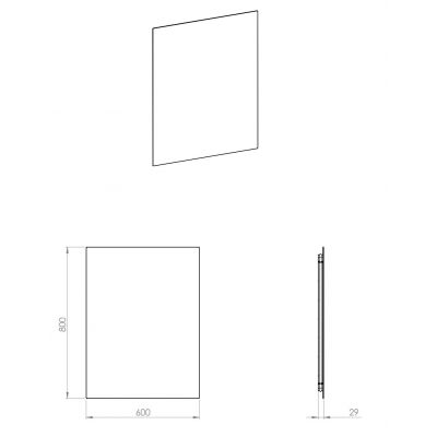 Lustro 60x80 cm prostokątne z oświetleniem z matą grzewczą RE069527000010 Elita Square