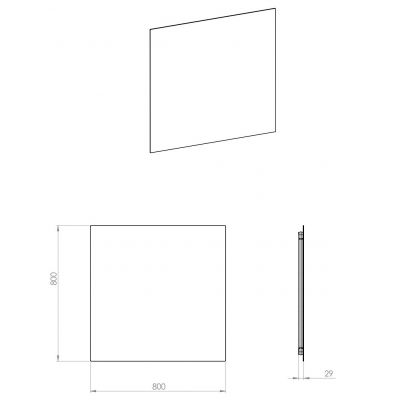 Lustro 80x80 cm kwadratowe z oświetleniem z matą grzewczą RE069528000010 Elita Square
