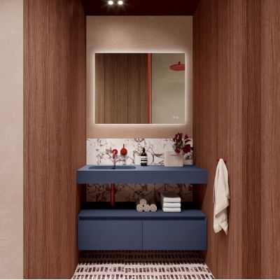 Lustro 100x80 cm prostokątne z oświetleniem z matą grzewczą RE069529000010 Elita Square