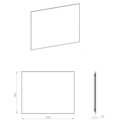 Lustro 100x80 cm prostokątne z oświetleniem z matą grzewczą RE069529000010 Elita Square