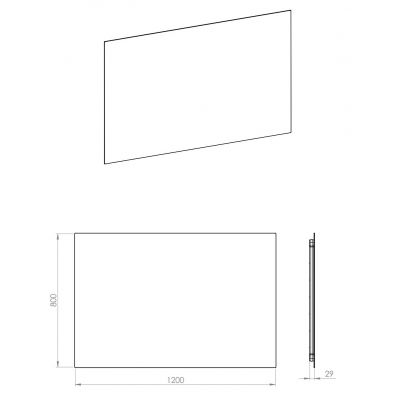 Lustro 120x80 cm prostokątne z oświetleniem z matą grzewczą RE069530000010 Elita Square