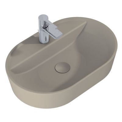 Umywalka 62x41.2 cm owalna nablatowa brąz/beż RE040620017020 Elita Babette