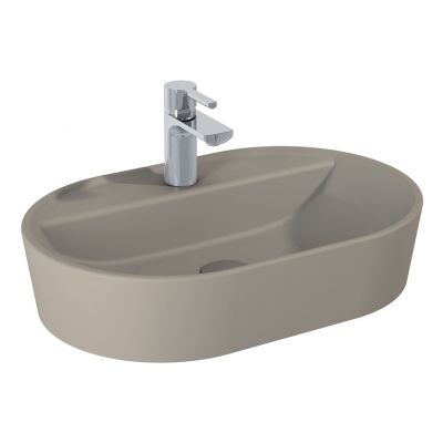 Umywalka 62x41.2 cm owalna nablatowa brąz/beż RE040620017020 Elita Babette