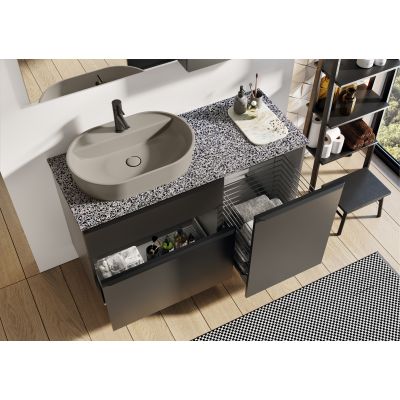 Umywalka 62x41.2 cm owalna nablatowa brąz/beż RE040620017020 Elita Babette